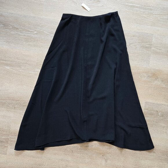 Madewell Skirt Womens Asymmetric Midi Black Minimalist Size 2 New With Tags - Picture 9 of 17